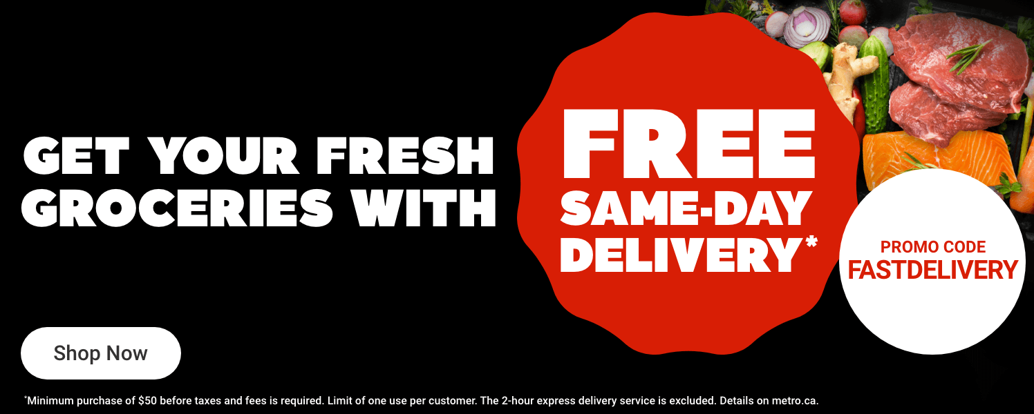 Get Your Fresh Groceries With Free Same-Day Delivery.* Promo Code FASTDELIVERY.