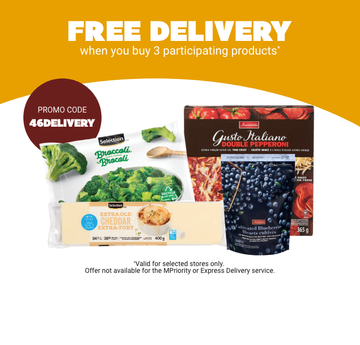 FREE DELIVERY when you buy 3 participating products - See promotion