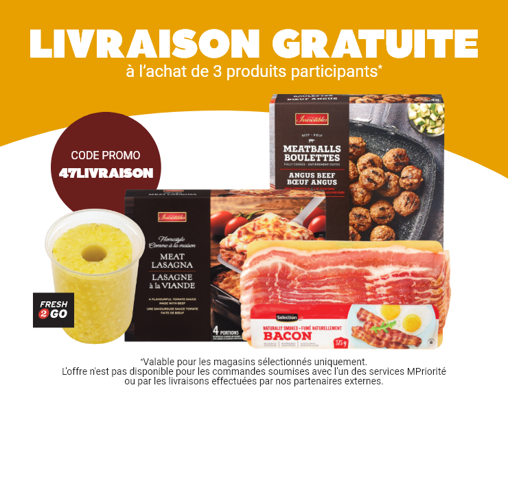 LIVRAISON GRATUITE à l'achat de 3 produits participants - Voir la promotion