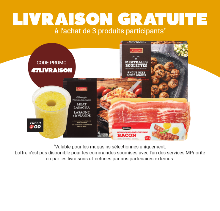 LIVRAISON GRATUITE à l'achat de 3 produits participants - Voir la promotion