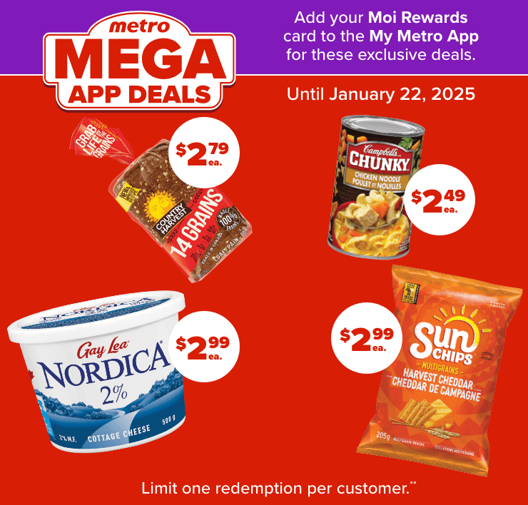 metro MEGA APP DEALS - Add your Moi Rewards car to the My Metro App for these exclusive deals.