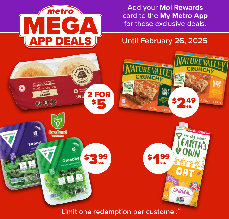 metro MEGA APP DEALS - Add your Moi Rewards car to the My Metro App for these exclusive deals.