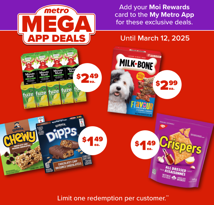 metro MEGA APP DEALS - Add your Moi Rewards Card to the My Metro App for These Exclusive Deals