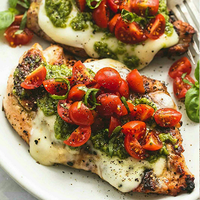 Pesto and Three-cheese Chicken