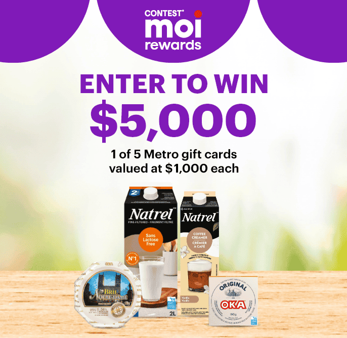 Contest* moi rewards - ENTER FOR A CHANCE TO WIN 1 of 5 Metro gift cards valued at $1,000 each