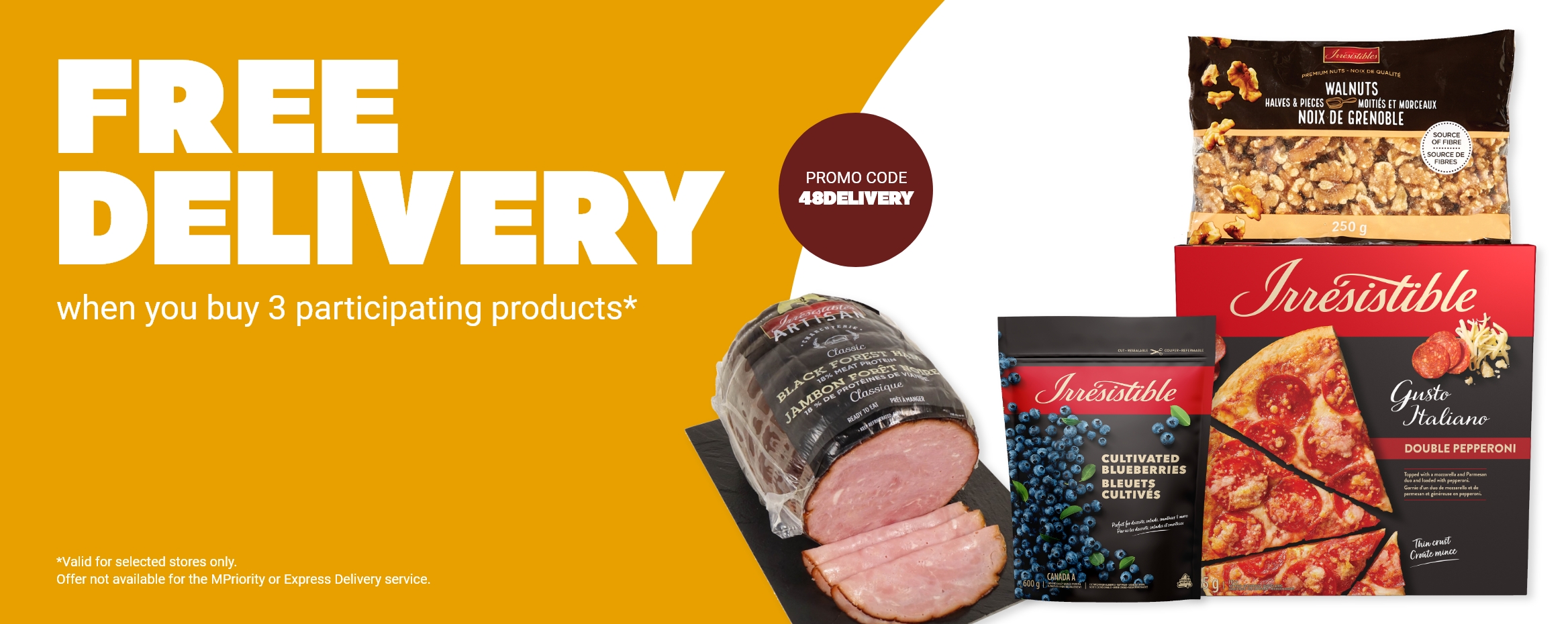 Free Delivery when you buy 3 participating products - Promo Code: 48DELIVERY