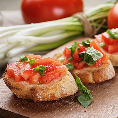 Tomato Radicchio Crostini