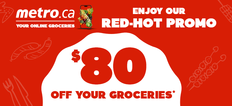 Your online groceries - Enjoy our red-hot promo - $80 off your groceries