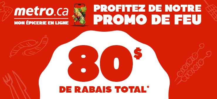 Mon épicerie en ligne - Profitez de notre promo de feu - 80$ de rabais total