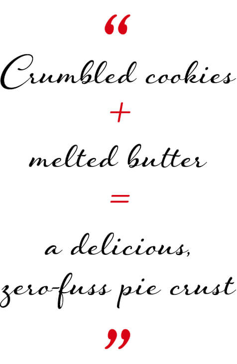 Crumbled cookies + melted butter=a delicious, zero-fuss pie crust