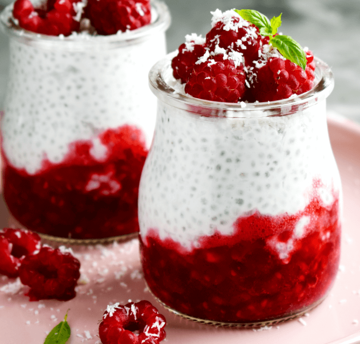 verrine déjeuner aux framboises