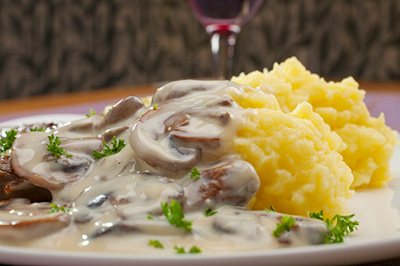 Veal Cutlets with Mushroom-Tarragon Gravy