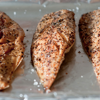 Mackerel with apples and apple cider in foil packages