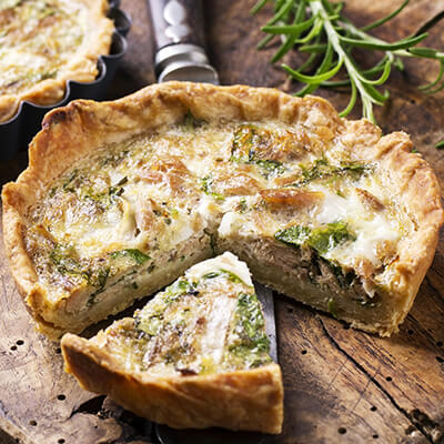 Leek and apple tart