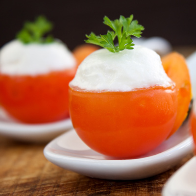 Tomatoes stuffed with cream cheese