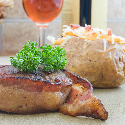 Tournedos de poulet, sauce crémeuse aux pommes