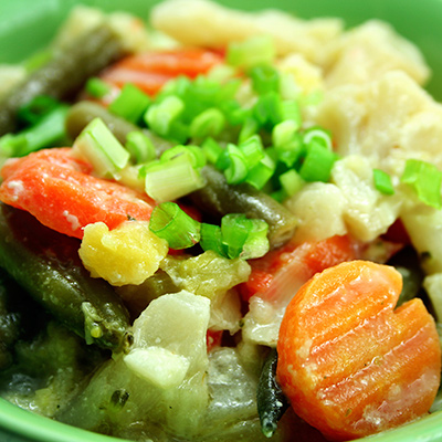 Harvest Vegetable and Canadian Swiss Cheese Chowder