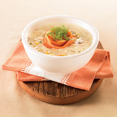 Fresh and Smoked Salmon Chowder