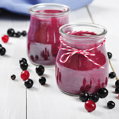 Fruit Cups with Black Currant Syrup