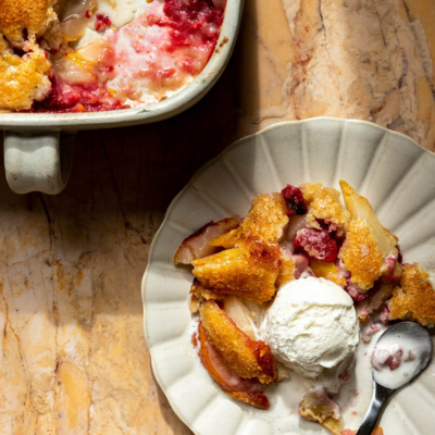 Pear and Raspberry Cobbler