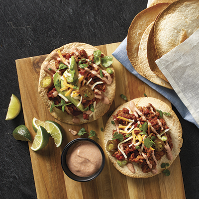 Tostadas au chili sans viande