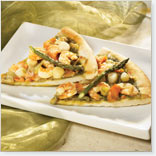 Goat Cheese and Seafood Pizza