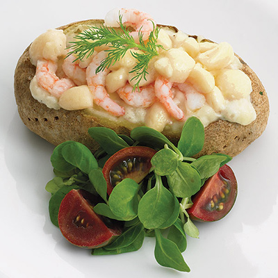 Baked Potatoes Stuffed with Shrimp and Cheese