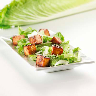 Lettuce and Tofu Salad with Warm Dressing