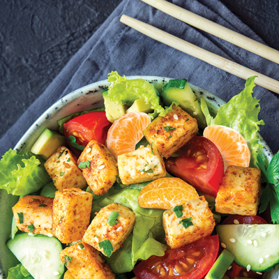 Clementines, Vegetables and Tofu Salad