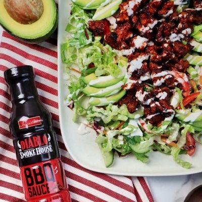 Buffalo-Style Salad with Caramelized Seitan