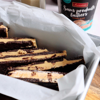 Vegan choco-peanut ice cream sandwich