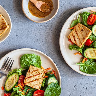 Decadent Summer Salad with Marinated Tofu