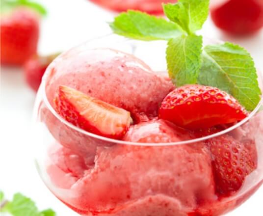 Fresh Strawberry-Mint Sorbet