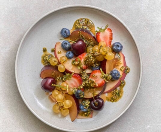 Fruit Salad and Sweet Pesto